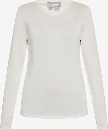 Pull-over Usha en blanc : devant