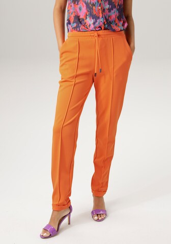 Aniston CASUAL Regular Pleated Pants in Orange: front
