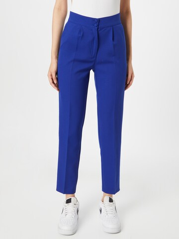 Wallis Tapered Trousers with creases in Blue: front