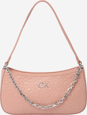 Calvin Klein - Mala de ombro em rosa: frente