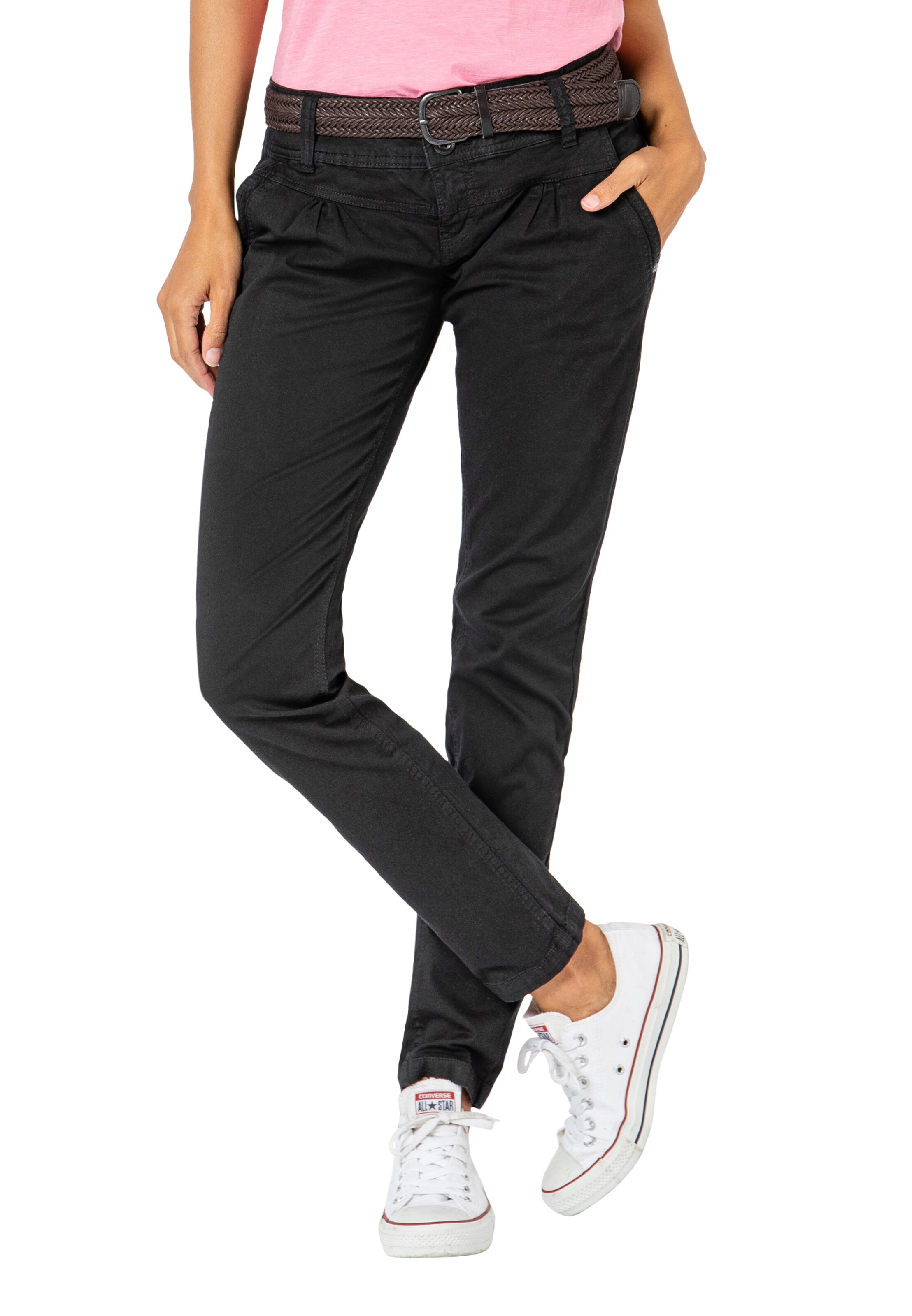 Sublevel Slimfit Hose in Schwarz: Vorderseite