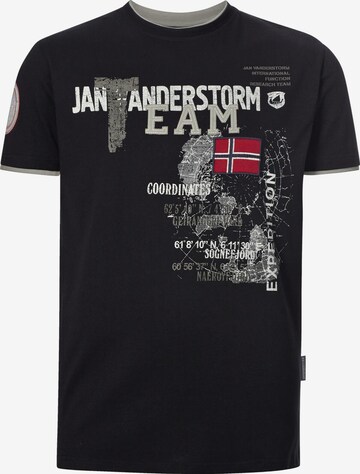 Jan Vanderstorm Shirt 'Sölve' in Zwart: voorkant