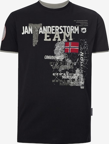 Jan Vanderstorm T-Shirt 'Sölve' in Schwarz: Vorderseite