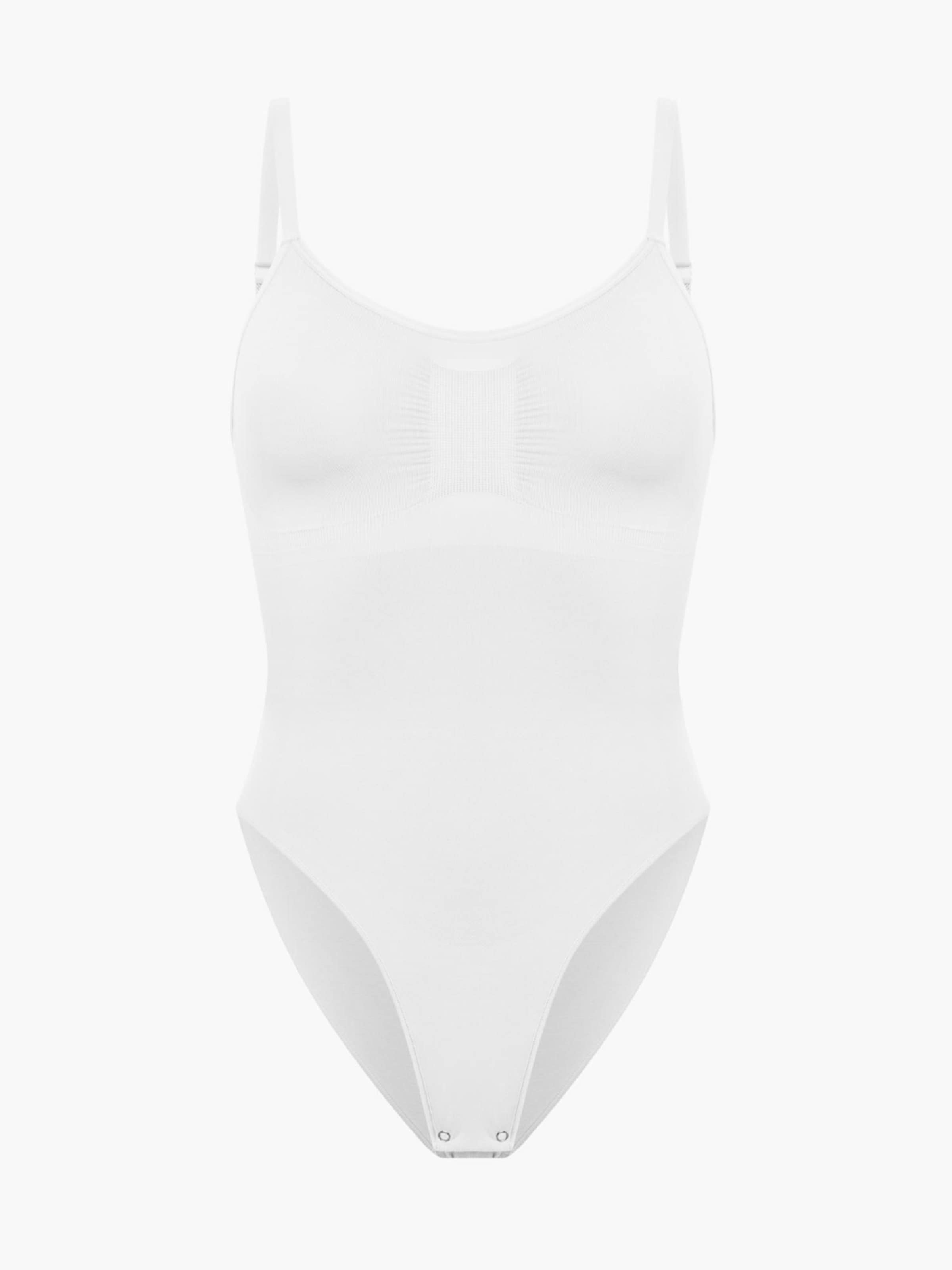 cfab (formerly creamy fabrics) Shapingbody 'Bodysuit Sculpting Shapewear mit Slip' in Wit: voorkant