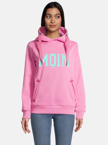 salzhaut Sweatshirt 'SÜNN - MOIN' in Pink: Vorderseite