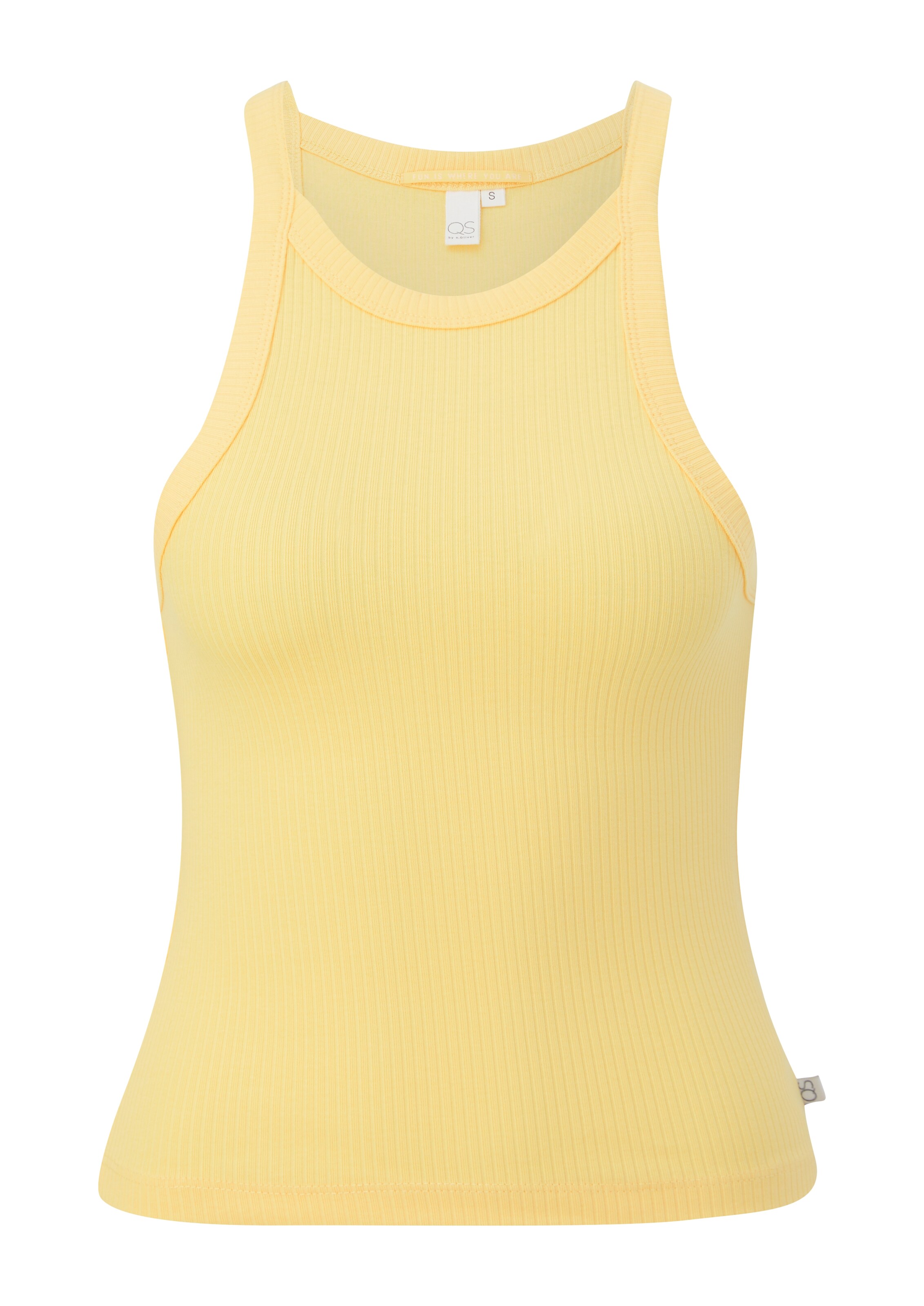 QS Top in Gelb: Vorderseite