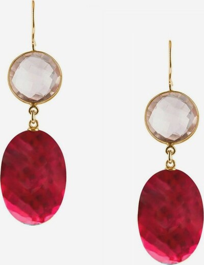 Gemshine Ohrringe in gold / rosa / rubinrot, Produktansicht
