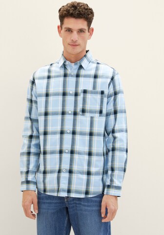 TOM TAILOR Regular fit Button Up Shirt in Blue: front