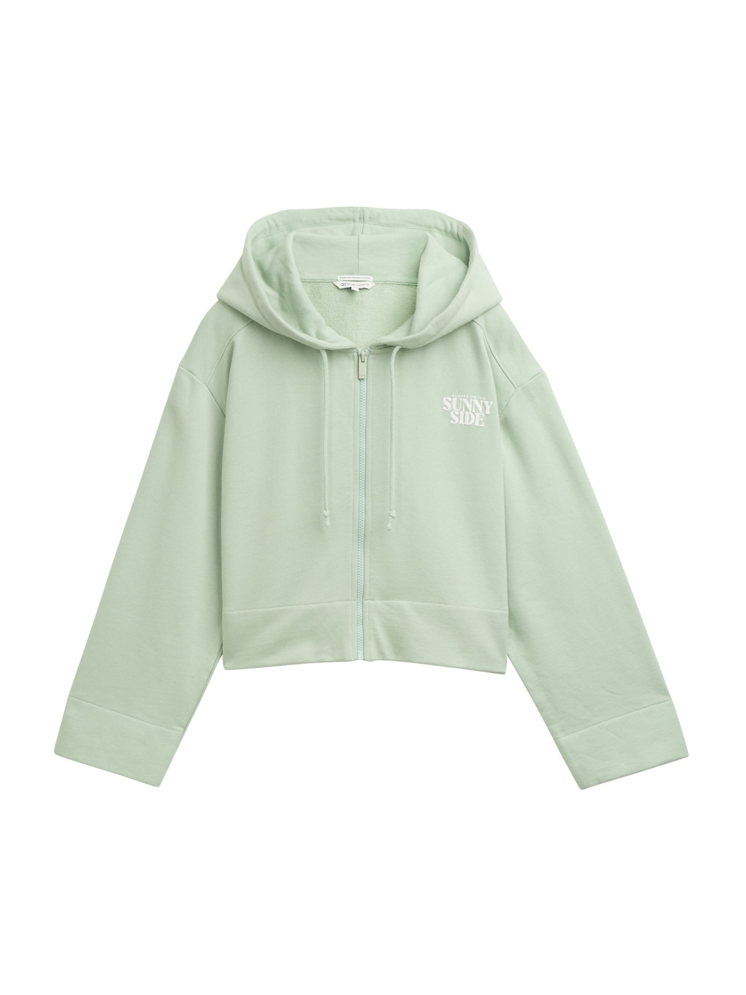 TOM TAILOR DENIM Ζακέτα φούτερ σε πράσινο: μπροστά