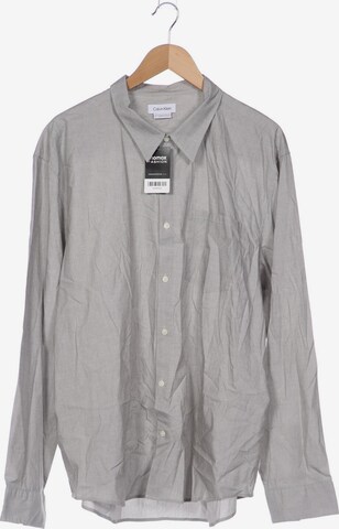 Calvin Klein Button Up Shirt in XXL in Grey: front