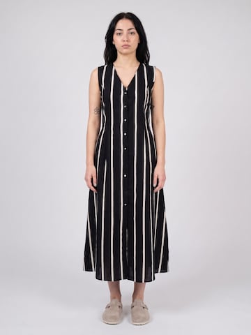 Robe 'GRIMAUD BLACK PRINT MIDI DRESS' wild pony en noir : devant