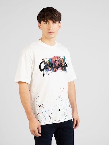 Carlo Colucci T-shirt 'Dejakum' i vit: framsida