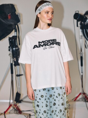Noisy may - Camiseta talla grande 'NMCALI' en blanco: frente