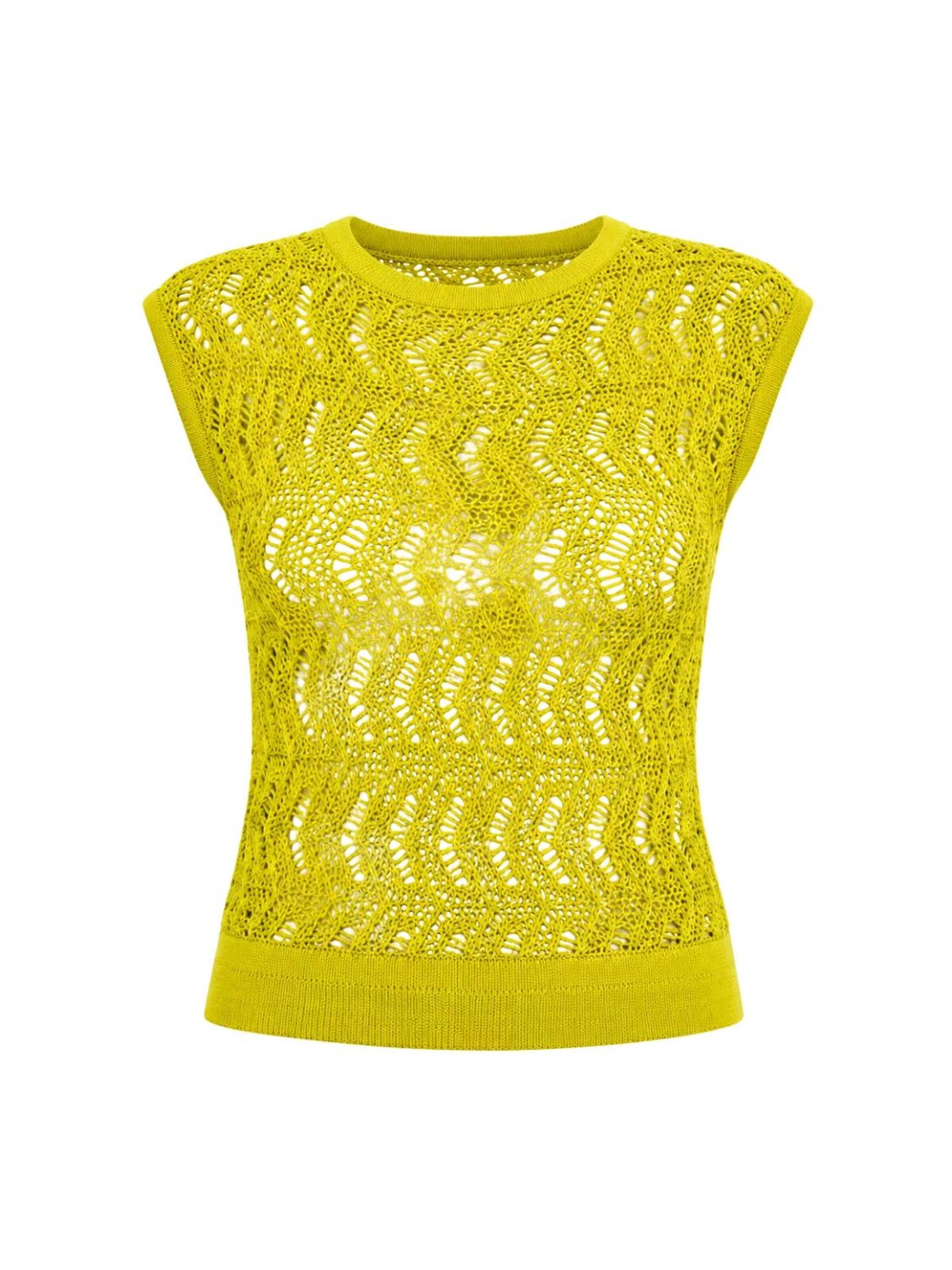 Süel knitwear - Top de punto 'Narcissus' en verde: frente