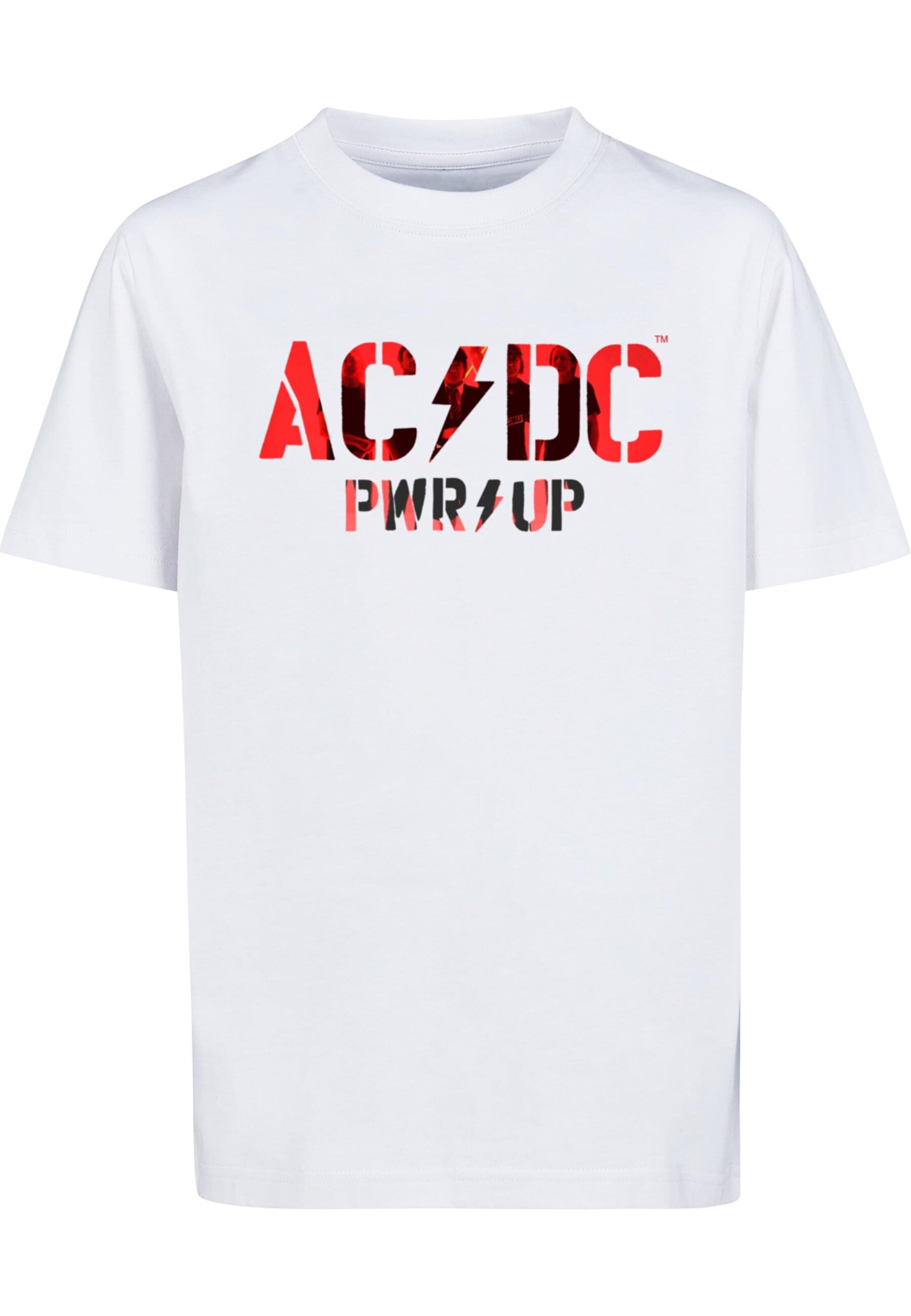 Merchcode T-Shirt 'ACDC - PWRUP' in Weiß: Vorderseite