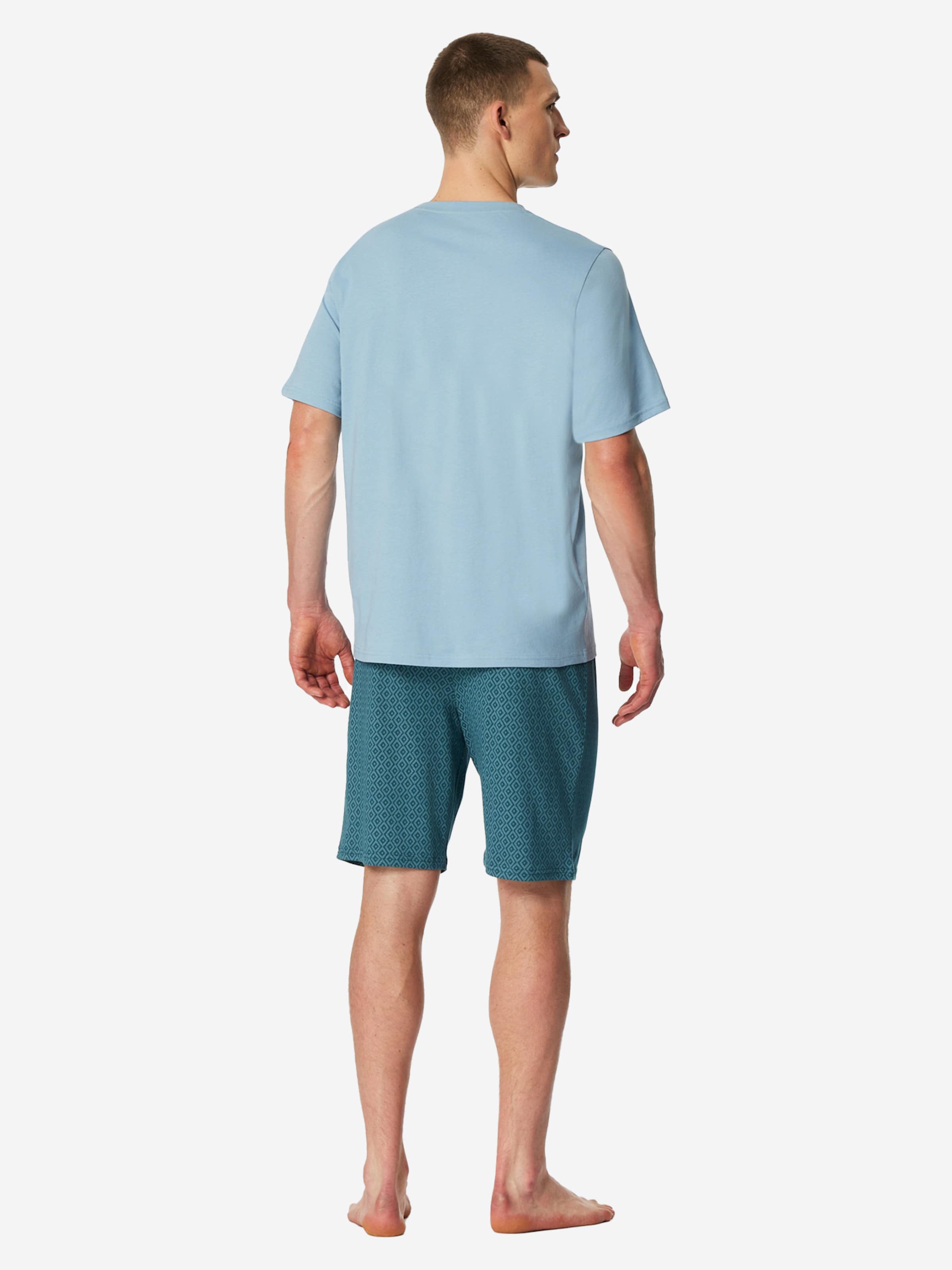 SCHIESSER Pyjama kort 'Casual Essentials' in Blauw