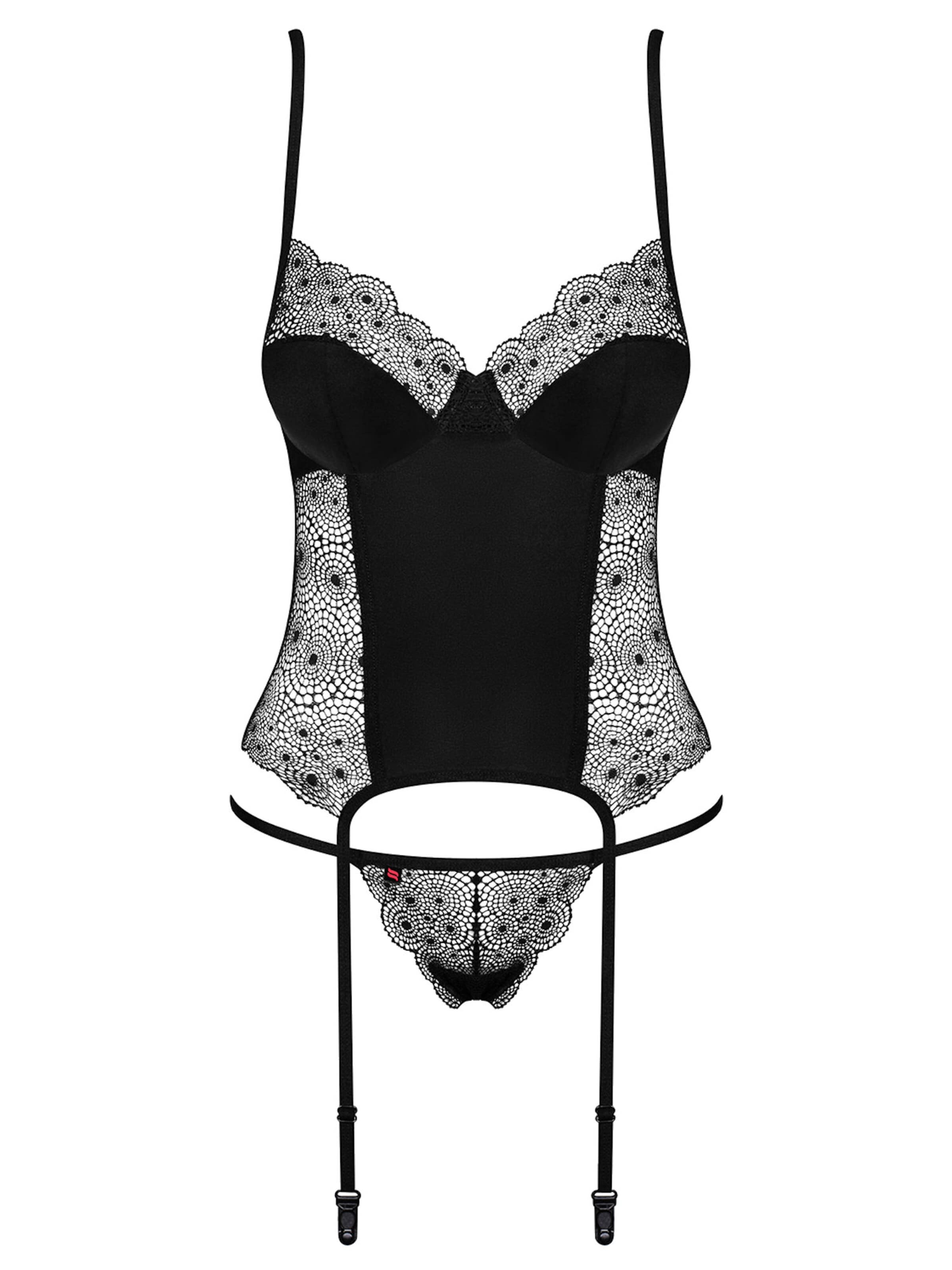 Obsessive Negligee 'Strapshemd Sharlotte' in Black: front