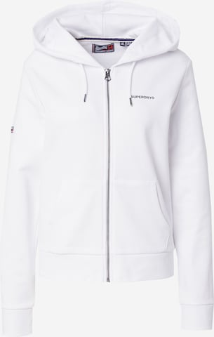 Giacca di felpa di Superdry in bianco: frontale