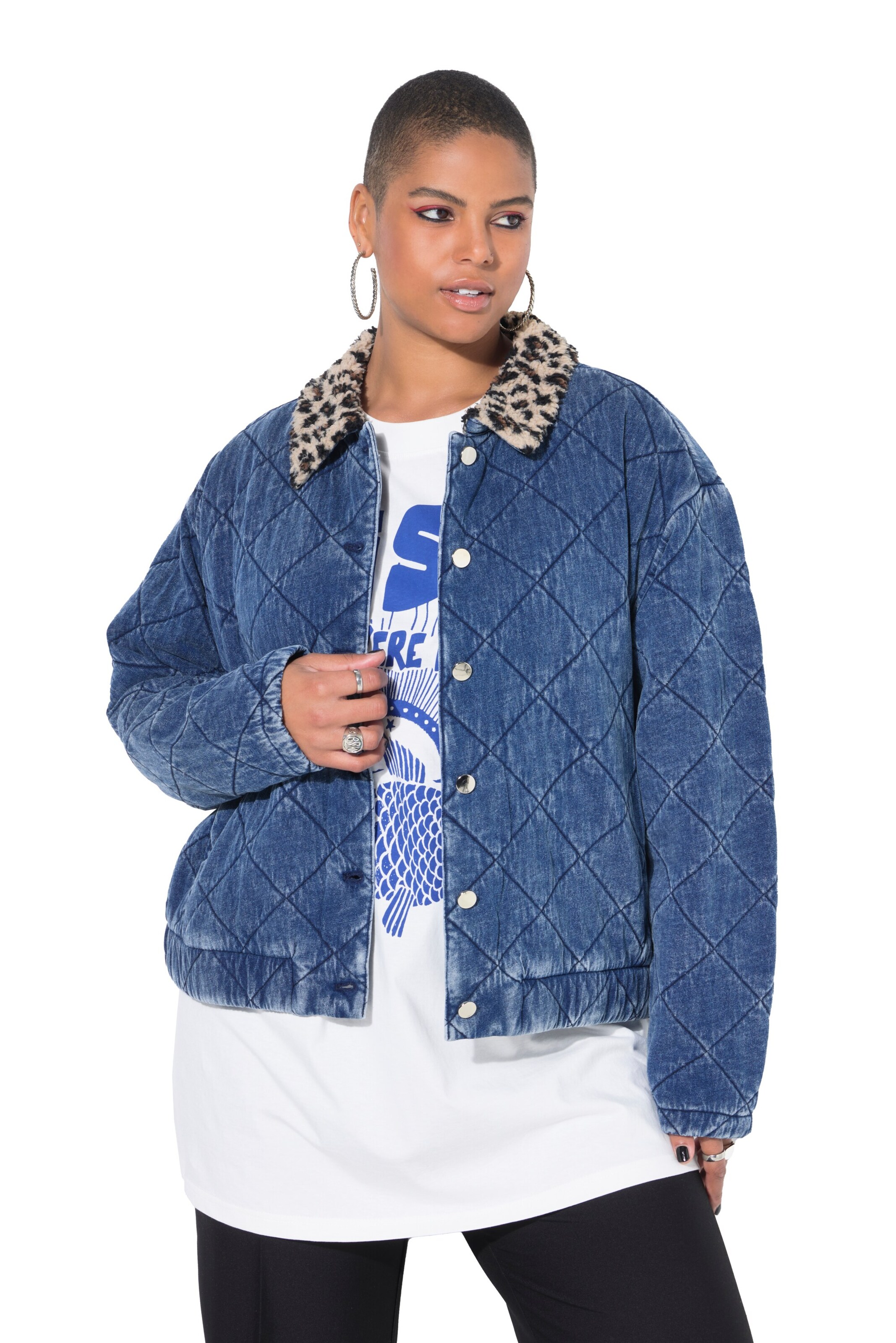 Studio Untold Winterjas in Blauw: voorkant