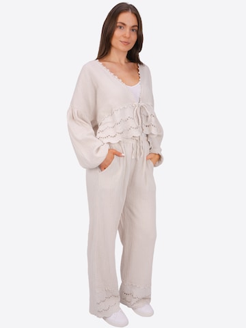 Seasons of April Wide leg Broek 'Ines' in Beige