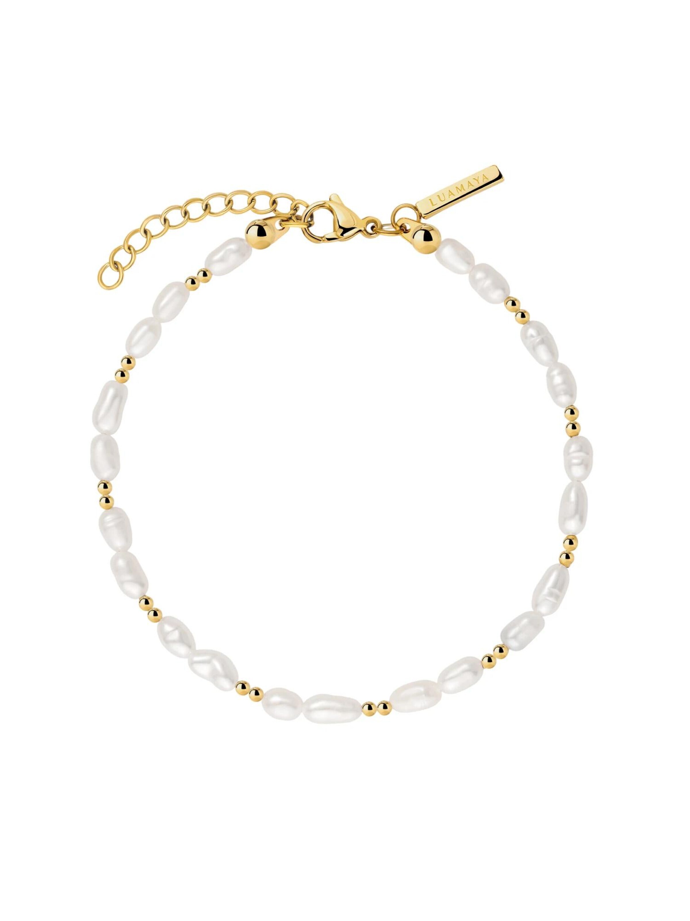 Luamaya Foot Jewelry 'Summertime Pearl Anklet' in Gold: front