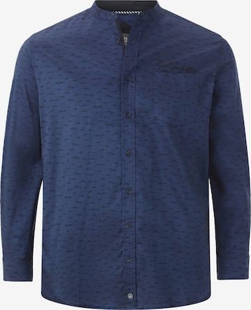 Jan Vanderstorm Overhemd 'Leifbjorn' in Blauw: voorkant