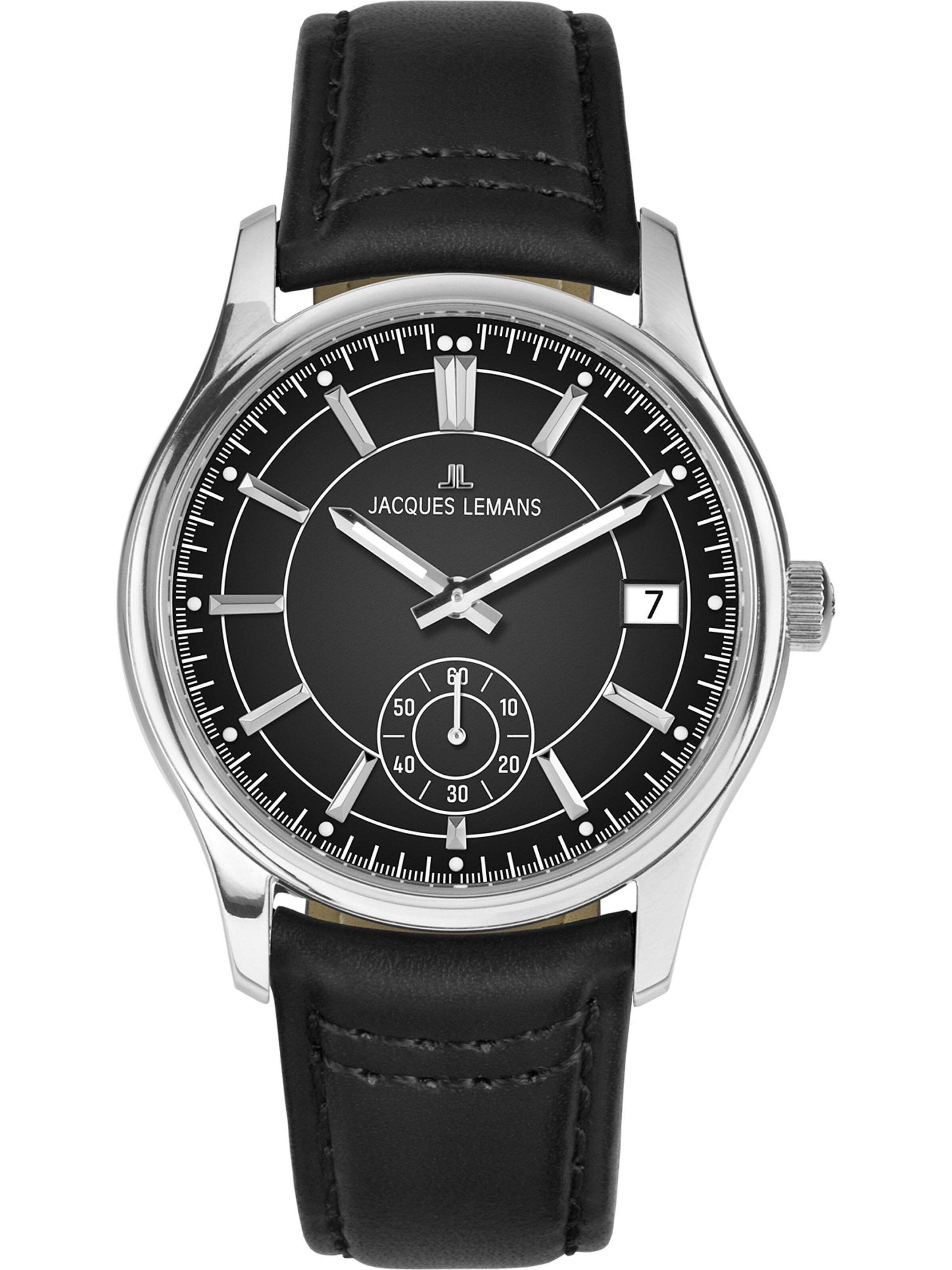 Jacques Lemans Uhr in Schwarz: Vorderseite
