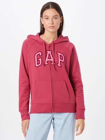 GAP Zip-Up Hoodie in Red: front