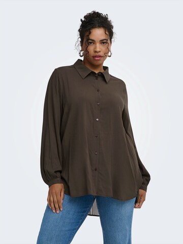 ONLY Carmakoma - Blusa 'CARFREYJA' en marrón: frente
