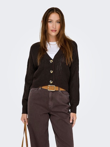 Cardigan 'ONLCAROL' ONLY en marron : devant
