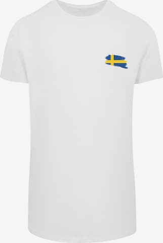T-Shirt 'Sweden Schweden Flagge' F4NT4STIC en blanc : devant