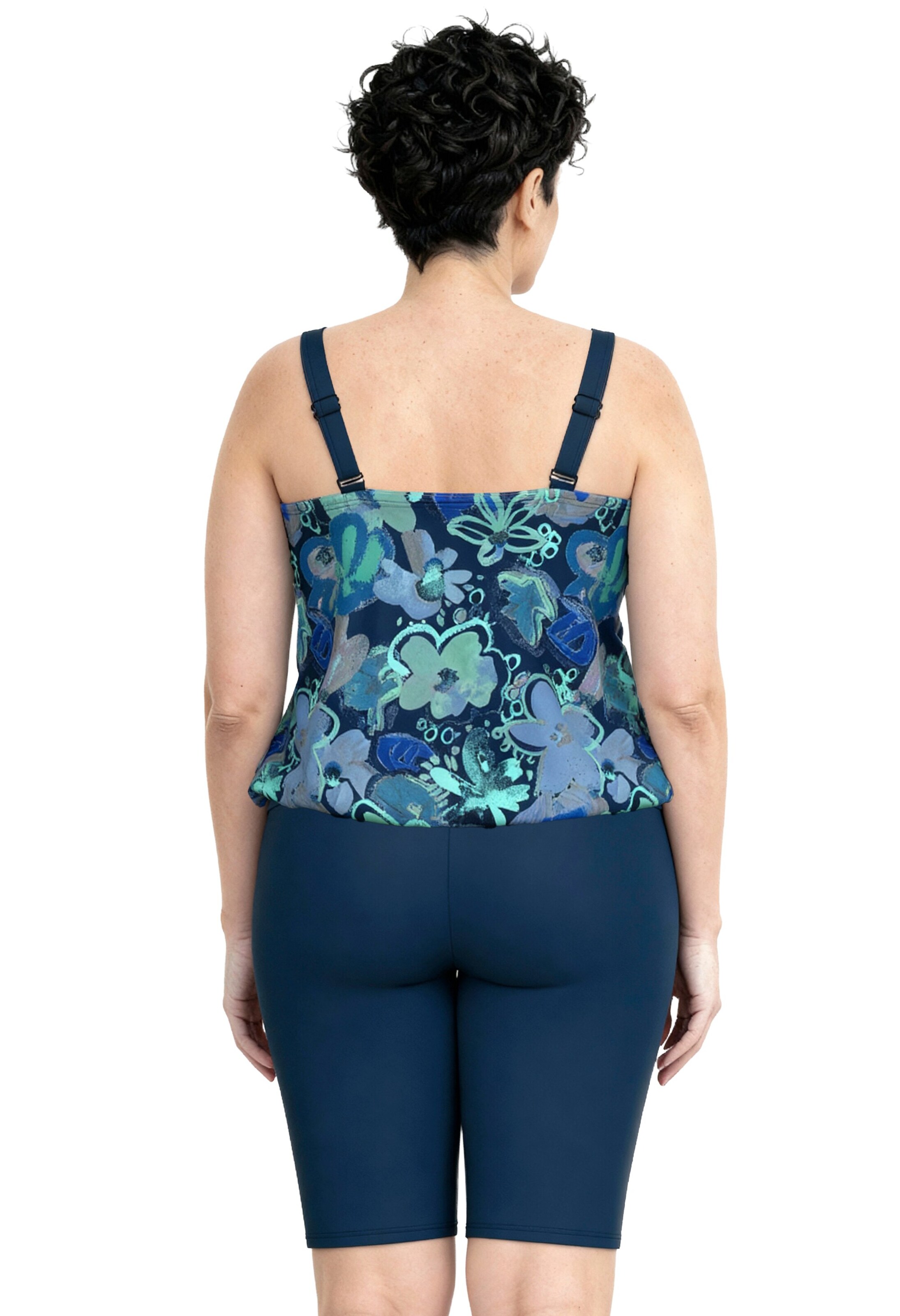 Ulla Popken T-Shirt Tankini in Blau