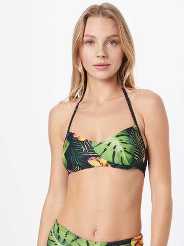 NEBBIA Athletic Bikini Top 'Earth Powered' in Green: front