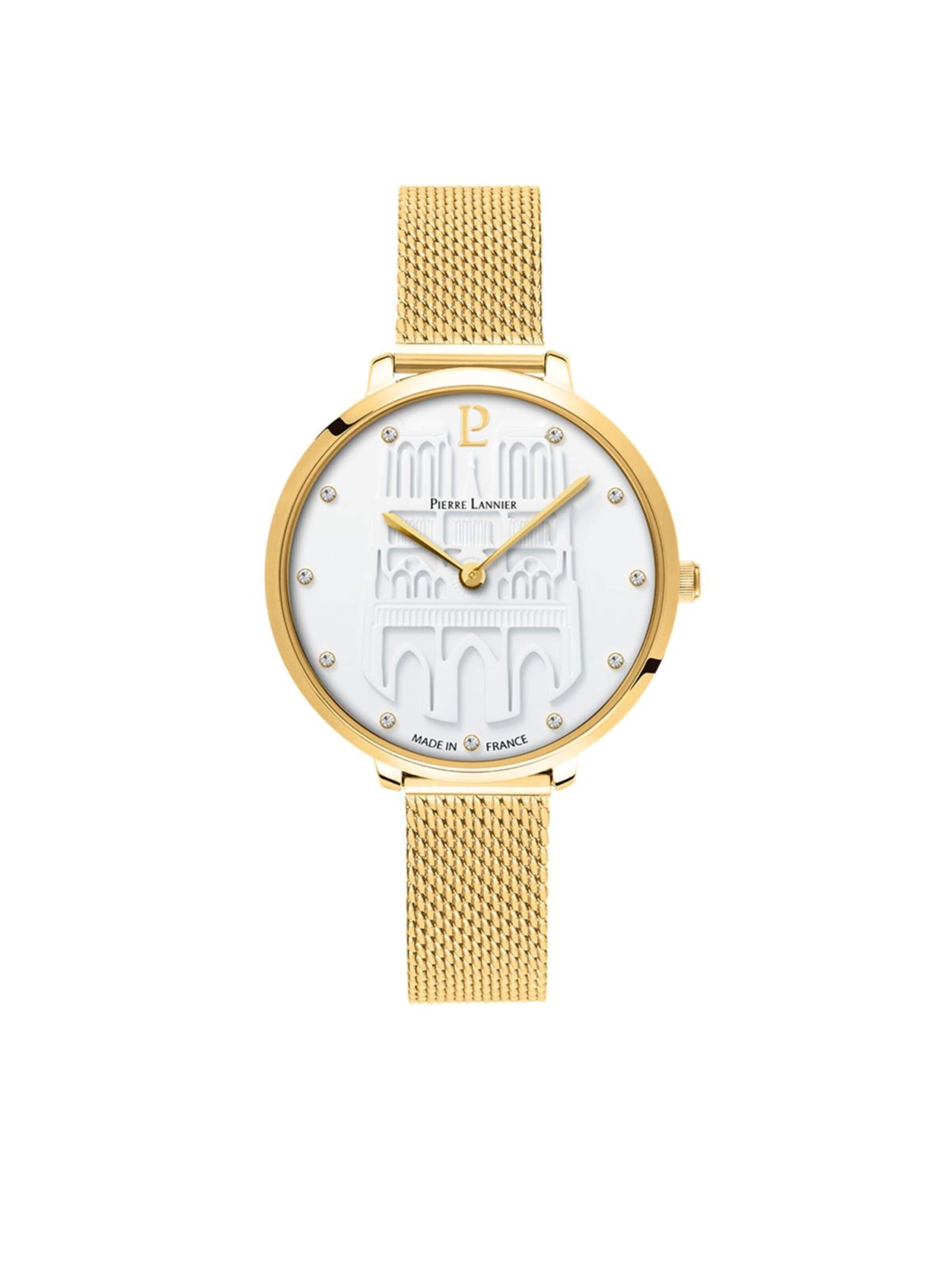 Montre à affichage analogique 'Coeur Battan' Pierre Lannier en blanc : devant