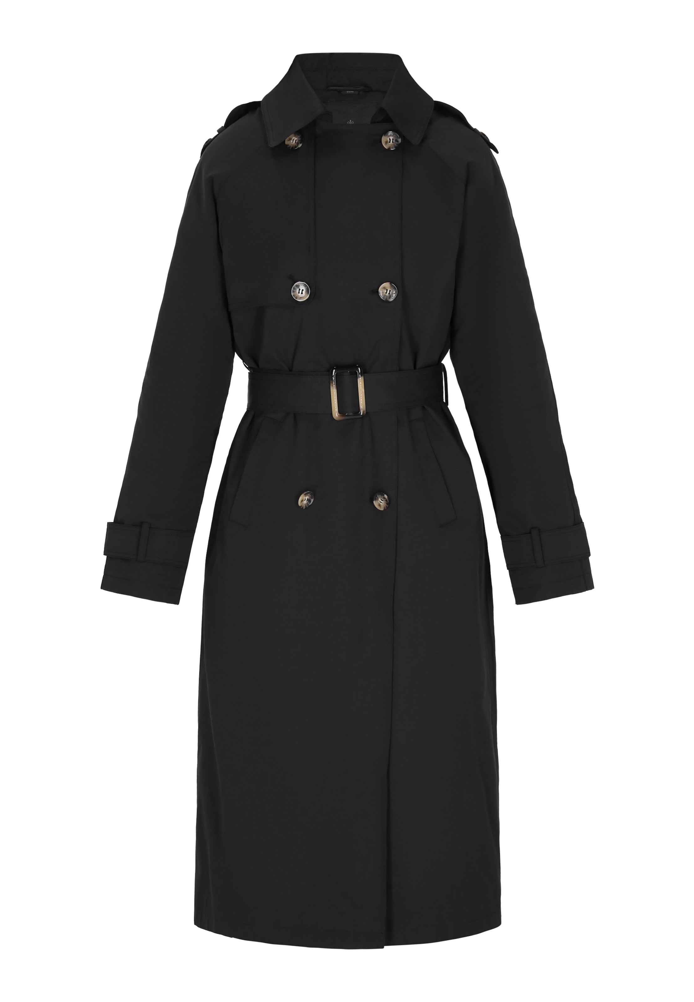 DreiMaster Klassik Between-seasons coat 'Classic Look' in Black: front