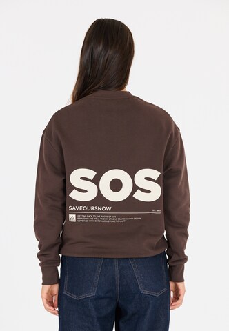SOS Sweatshirt 'Bovec' in Braun