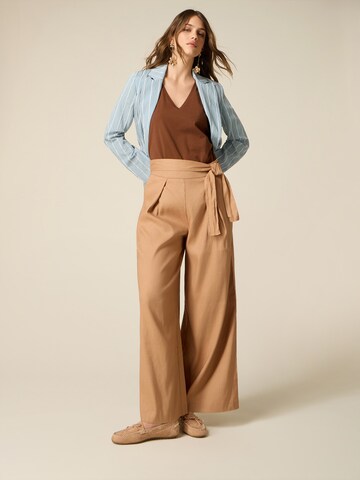 oltre - Ropa ancha Pantalón en beige