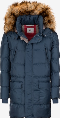 Manteau d’hiver 'Alberta' Giorgio di Mare en bleu : devant