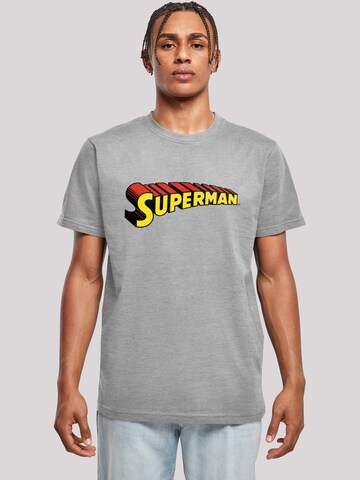 F4NT4STIC Shirt 'DC Comics Superhelden Superman' in Grijs: voorkant