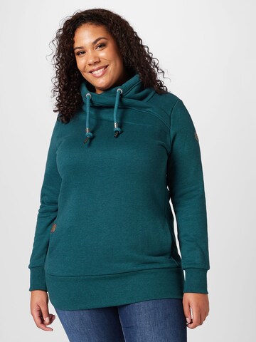 Ragwear Plus Sweatshirt 'NESKA' in Groen: voorkant