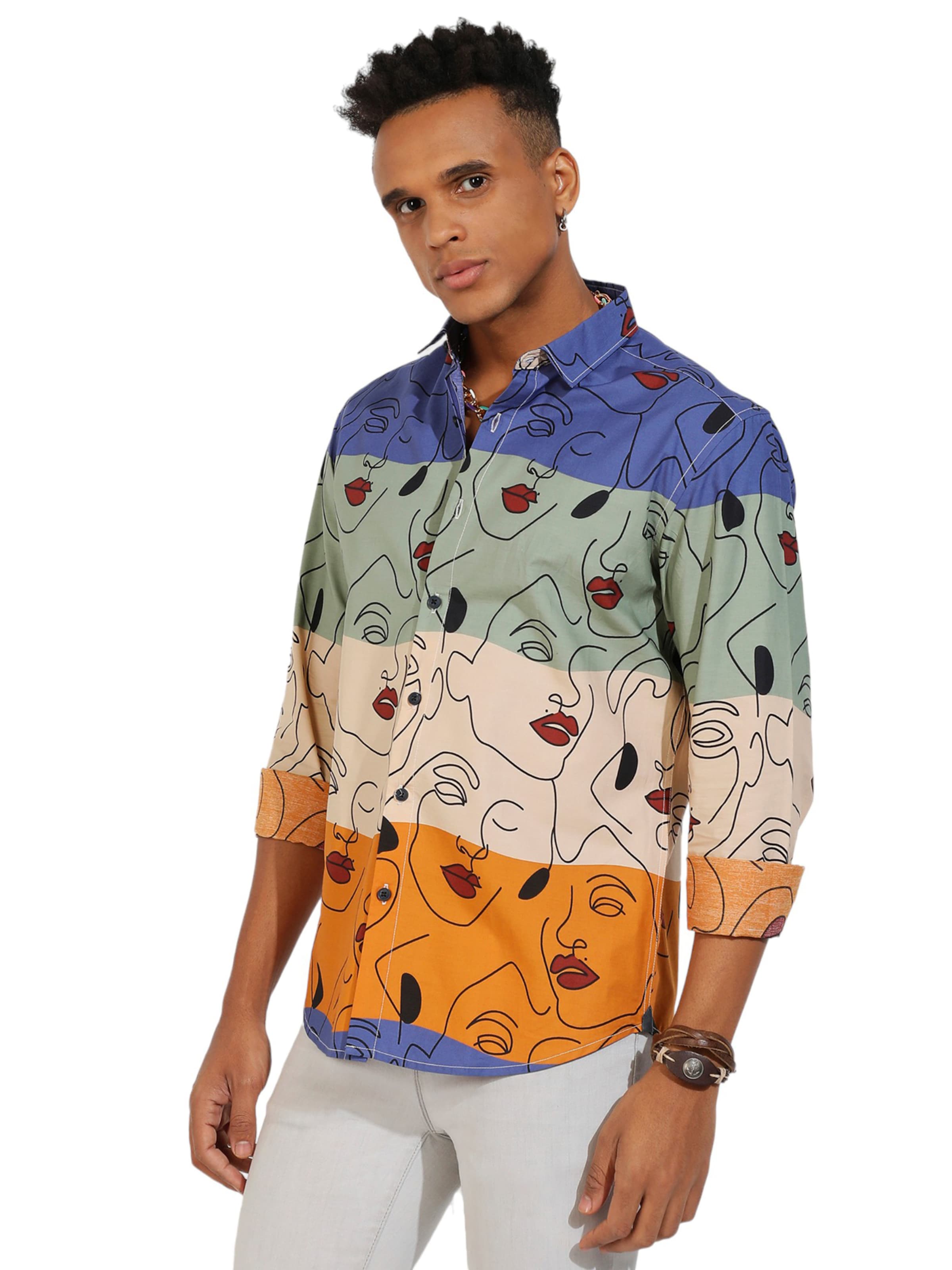Campus Sutra Regular fit Button Up Shirt ' Major ' in Mixed colours: front