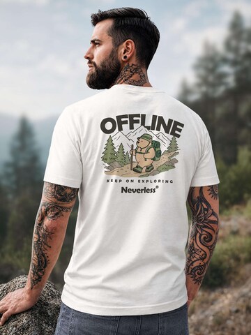 Neverless Shirt 'Hike Adventure Bear'‌‌‌‌ in Weiß