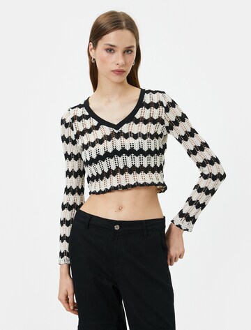 Koton Sweatshirt in Zwart: voorkant