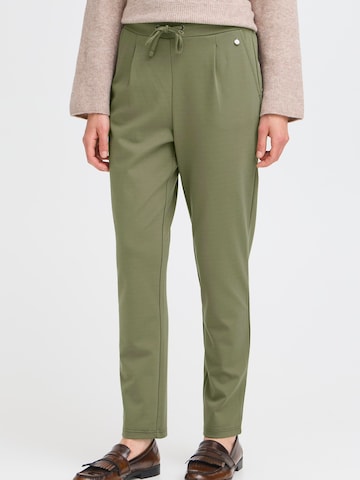 Fransa Tapered Bandplooibroek 'FRZASTRETCH 1' in Groen: voorkant
