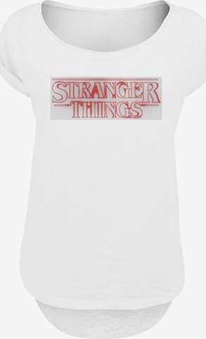 F4NT4STIC Shirt 'Stranger Things Glow Logo Netflix TV Series' in White: front