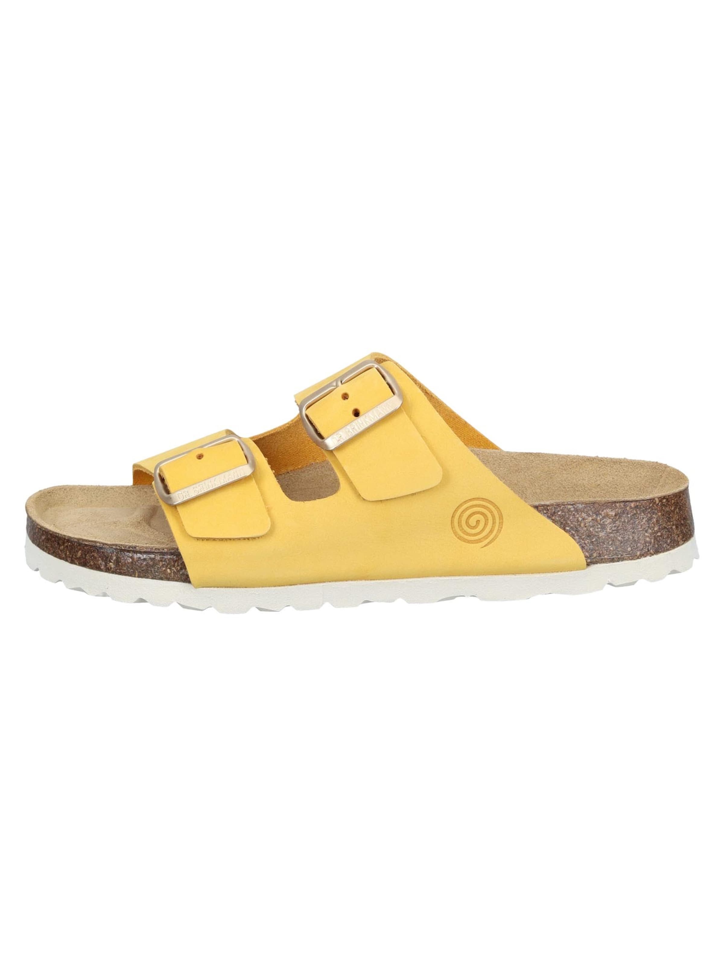 DR. BRINKMANN Mules 'Bonillo' in Yellow: front