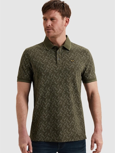 Maglietta 'Polo shirt with allover print and ribbed collar' in S PME Legend di colore verde scuro, Visualizzazione prodotti