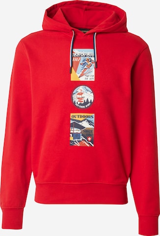 NAPAPIJRI Mikina 'B-PORTALET' - Červená: predná strana