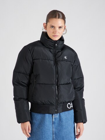 Calvin Klein Jeans Zimní bunda – černá: přední strana