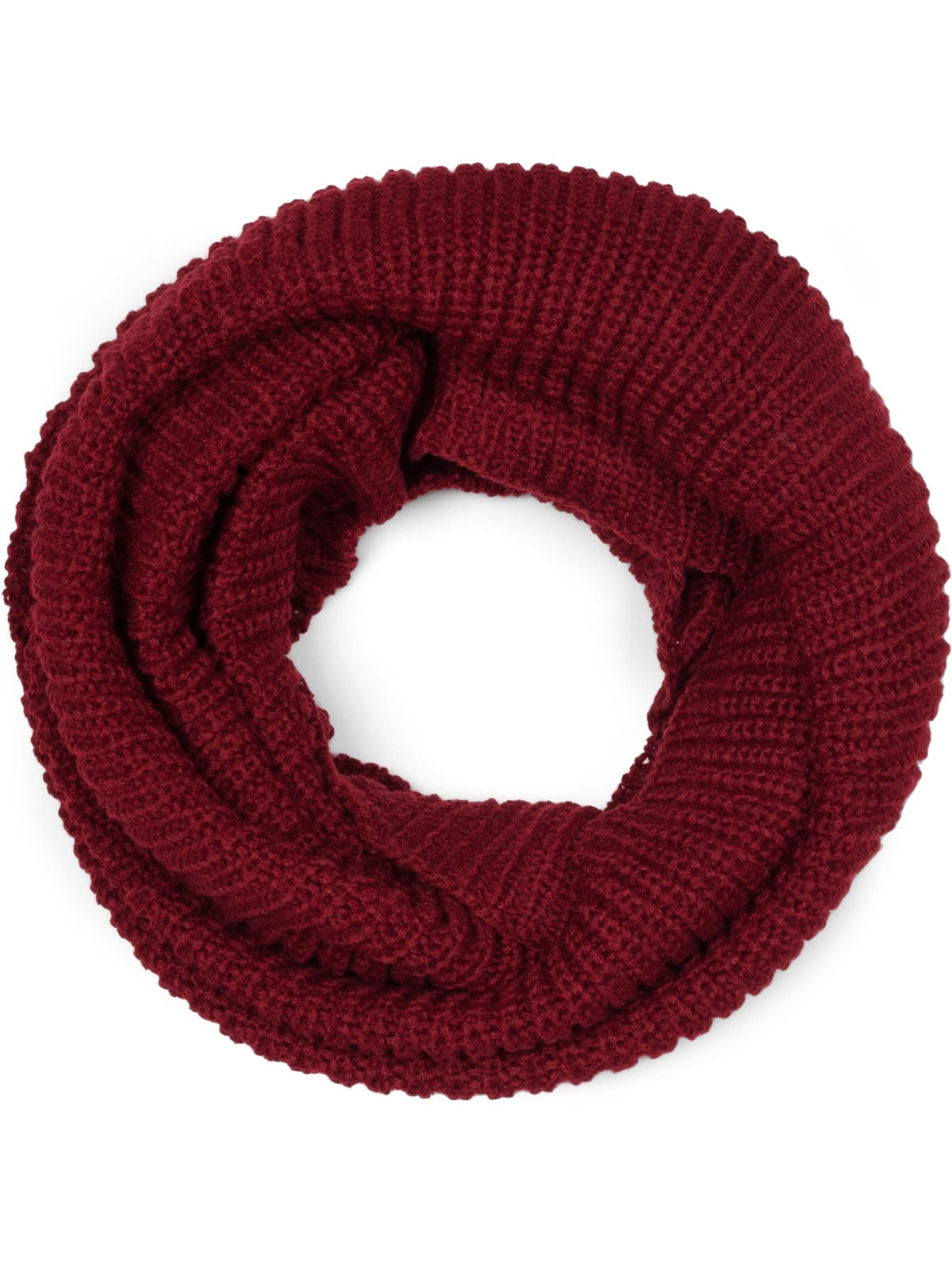 styleBREAKER Schlauchschal 'Unifarbener Feinstrick Loop'‌‌‌ in Rot: Vorderseite